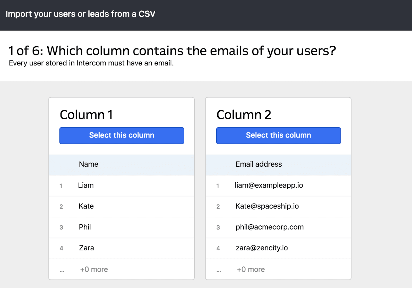 BigQuery to Intercom - Map Columns